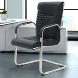 Ergonomic Brown Modern Leather Cantilever Office Chair Image - 3