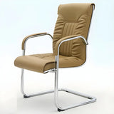 Ergonomic Brown Modern Leather Cantilever Office Chair Image - 5