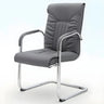 Ergonomic Brown Modern Leather Cantilever Office Chair Image - 7