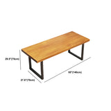 Ergonomic Brown Solid Wood Iron Sled Small Gaming Desk Image - 19