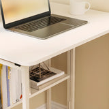 Ergonomic Foldable White Wood Casters Writing Desk Image - 13