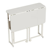 Ergonomic Foldable White Wood Casters Writing Desk Image - 8