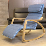 Ergonomic Green Wood Track Arms Rocking Chair with Back Image - 3