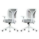 Ergonomic Grey Adjustable Mesh Office Chair with Wheels Image - 13