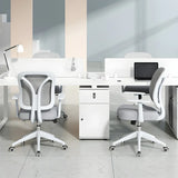 Ergonomic Grey Adjustable Mesh Office Chair with Wheels Image - 4