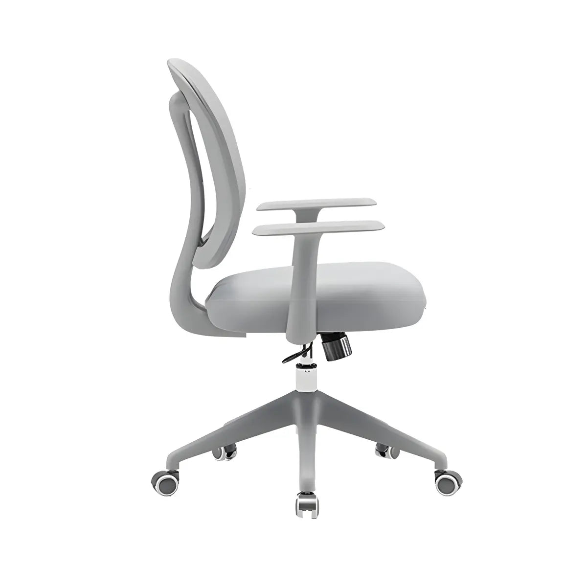 Ergonomic Grey Adjustable Mesh Office Chair with Wheels Image - 9