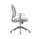 Ergonomic Grey Adjustable Mesh Office Chair with Wheels Image - 9