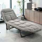 Ergonomic Grey Houndstooth Cotton Lounge Recliners Image - 11