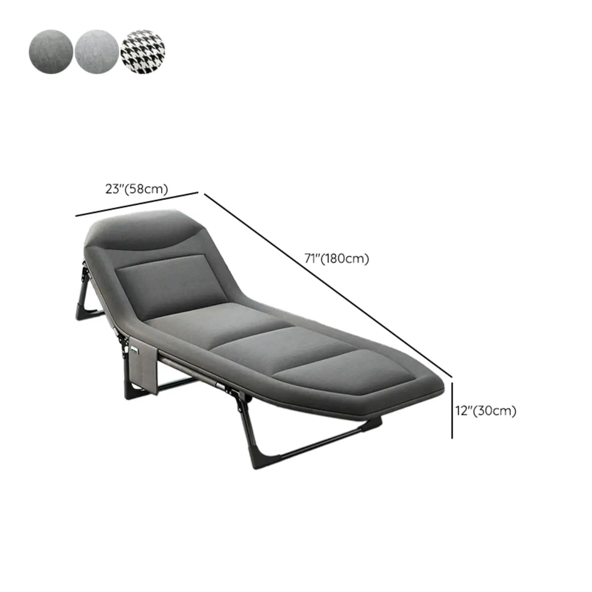 Ergonomic Grey Houndstooth Cotton Lounge Recliners 