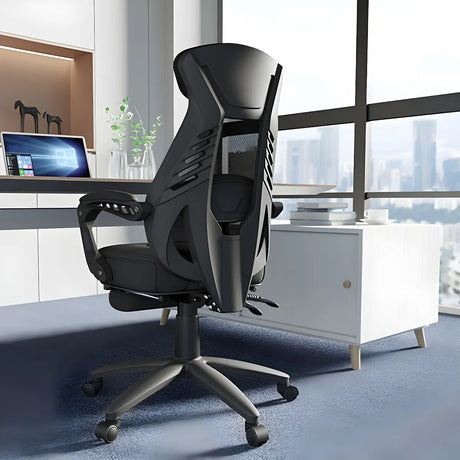 Ergonomic High-Back Mesh Black Adjustable Office Chair Image - 1