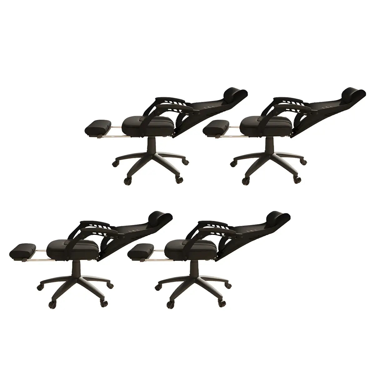 Ergonomic High-Back Mesh Black Adjustable Office Chair Image - 14