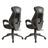 Ergonomic High-Back Mesh Black Adjustable Office Chair Image - 25