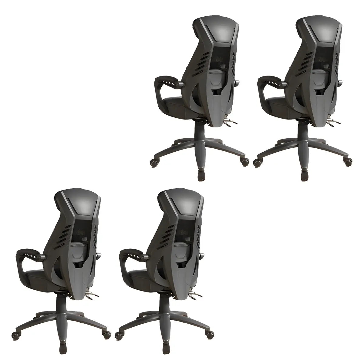 Ergonomic High-Back Mesh Black Adjustable Office Chair Image - 26