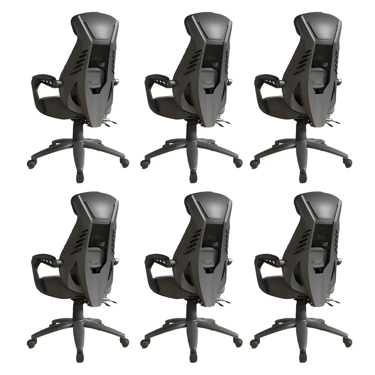 Ergonomic High-Back Mesh Black Adjustable Office Chair Image - 27