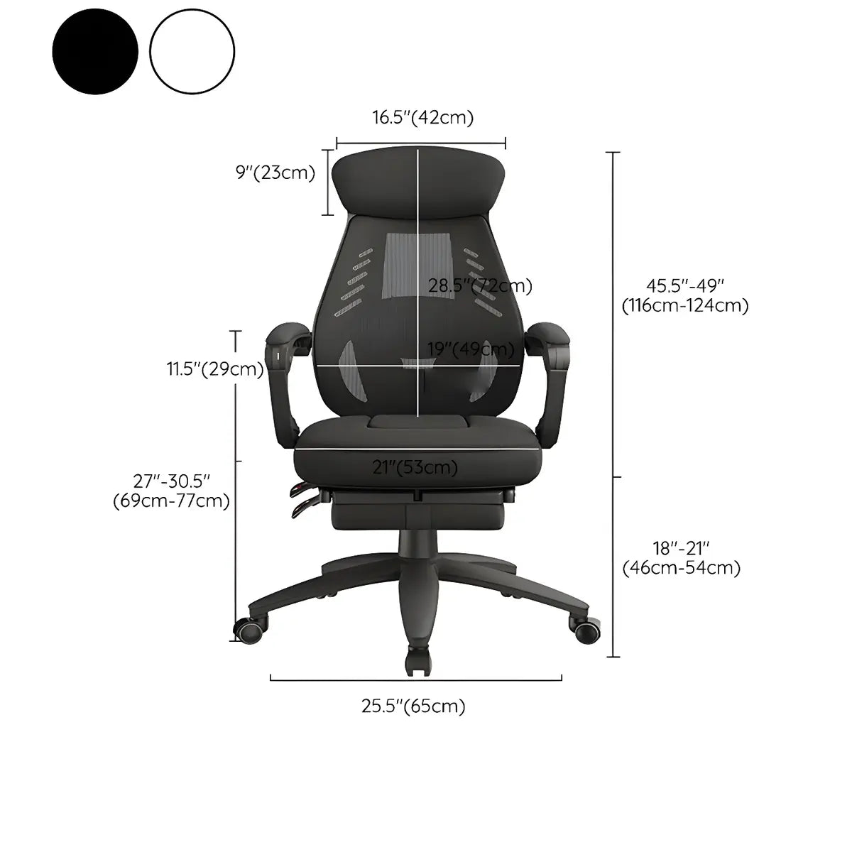 Ergonomic High-Back Mesh Black Adjustable Office Chair 