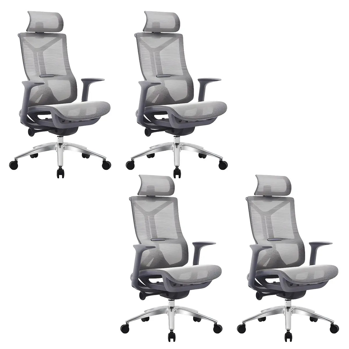 Ergonomic Mesh Black Adjustable Office Chair with Wheels Image - 14