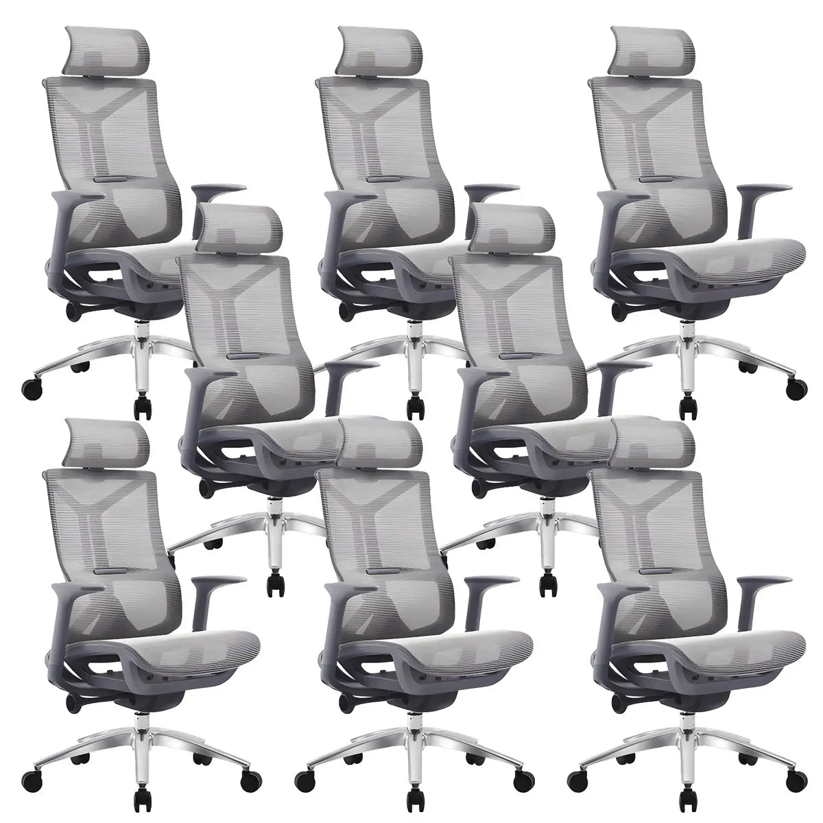 Ergonomic Mesh Black Adjustable Office Chair with Wheels Image - 18