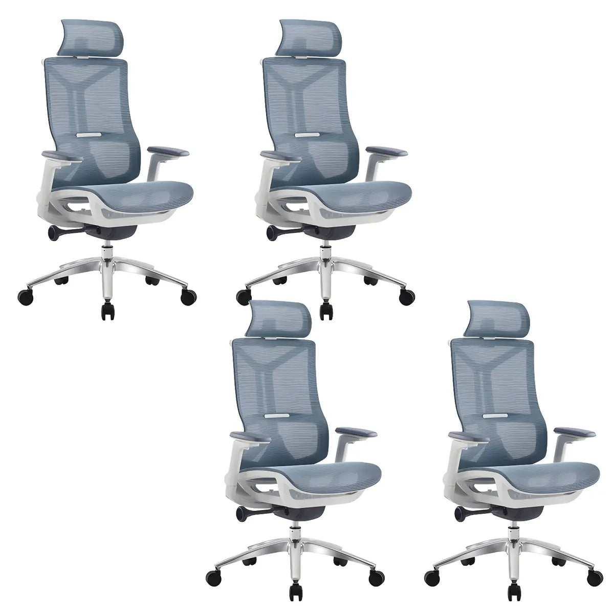 Ergonomic Mesh Black Adjustable Office Chair with Wheels Image - 20