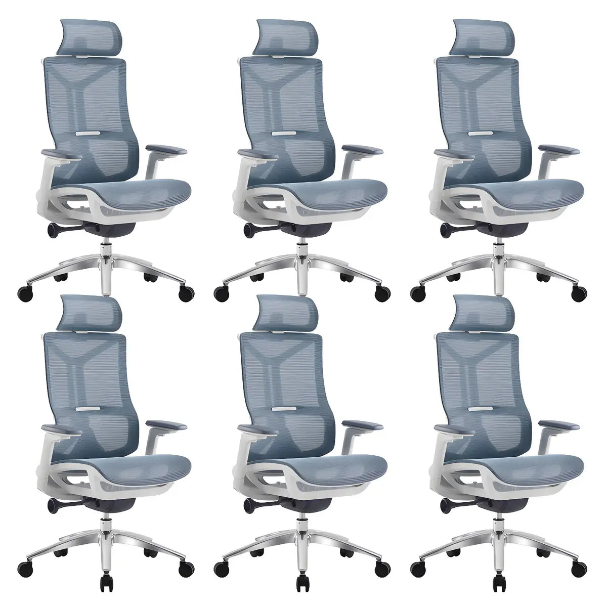 Ergonomic Mesh Black Adjustable Office Chair with Wheels Image - 21