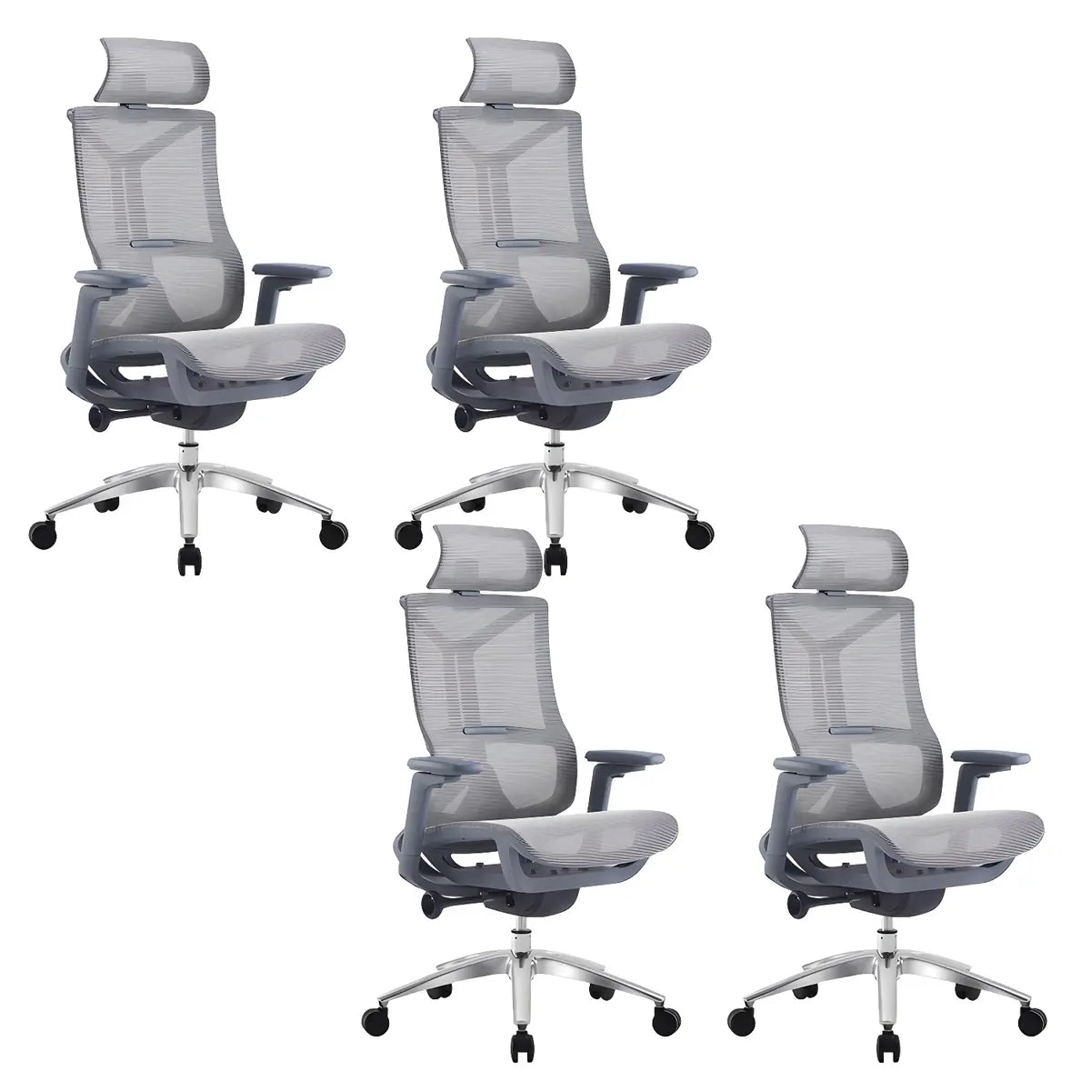 Ergonomic Mesh Black Adjustable Office Chair with Wheels Image - 25