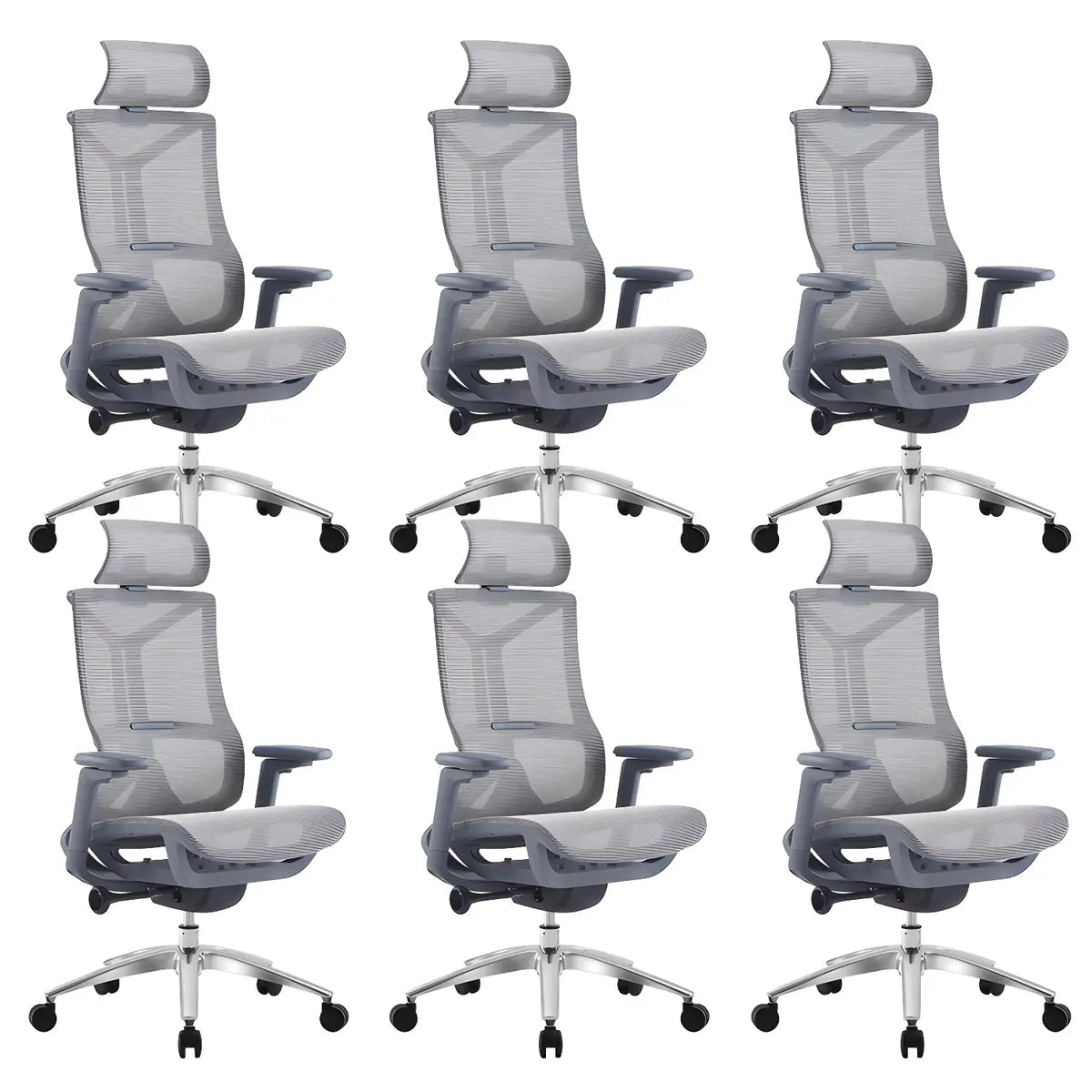 Ergonomic Mesh Black Adjustable Office Chair with Wheels Image - 26