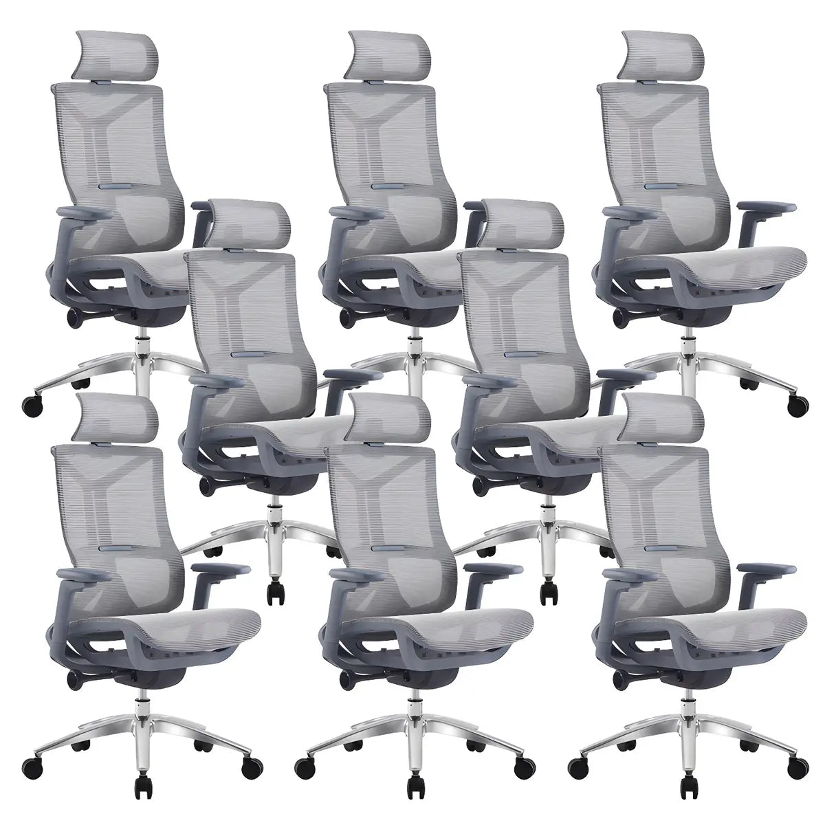 Ergonomic Mesh Black Adjustable Office Chair with Wheels Image - 27