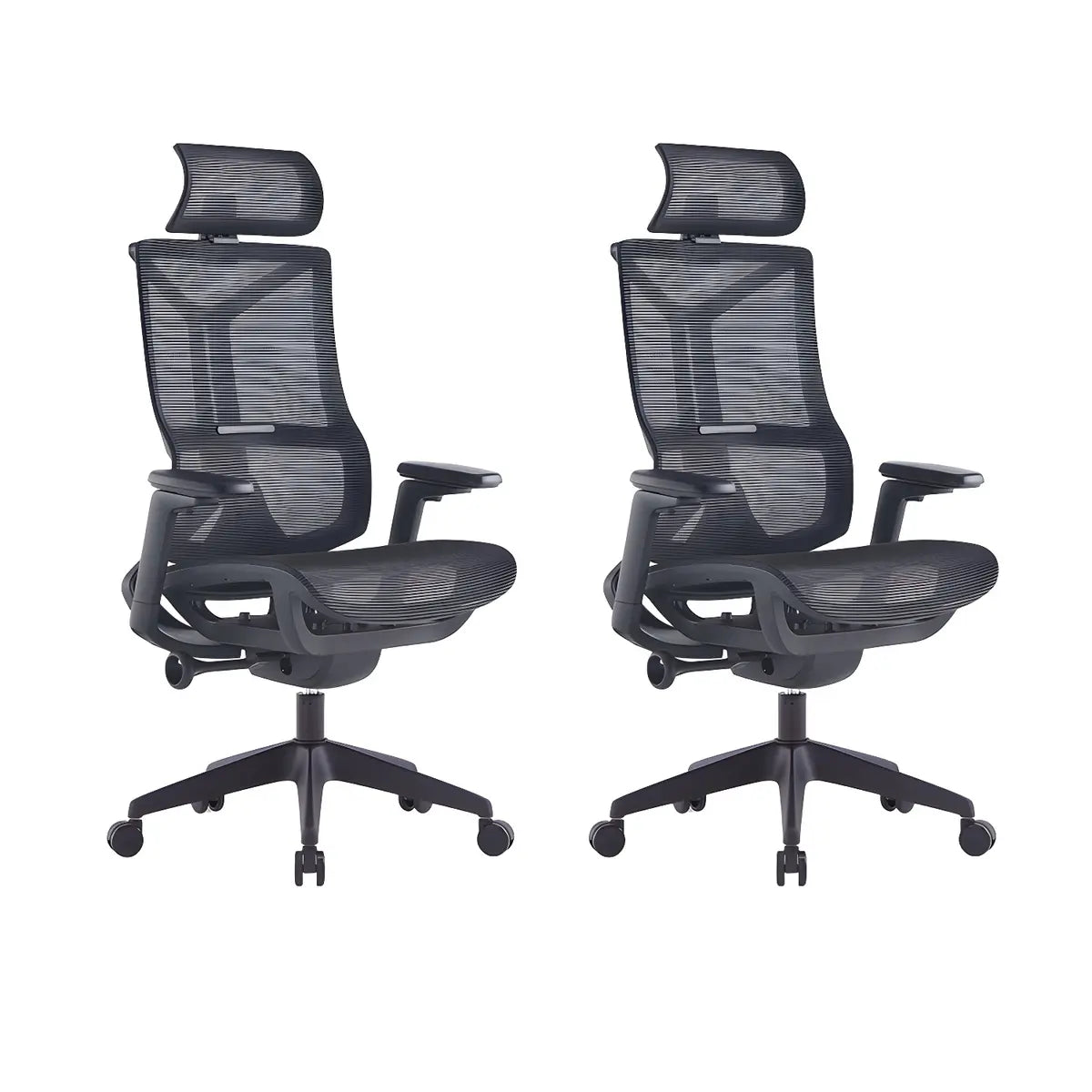 Ergonomic Mesh Black Adjustable Office Chair with Wheels Image - 28