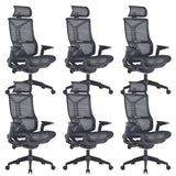 Ergonomic Mesh Black Adjustable Office Chair with Wheels Image - 30