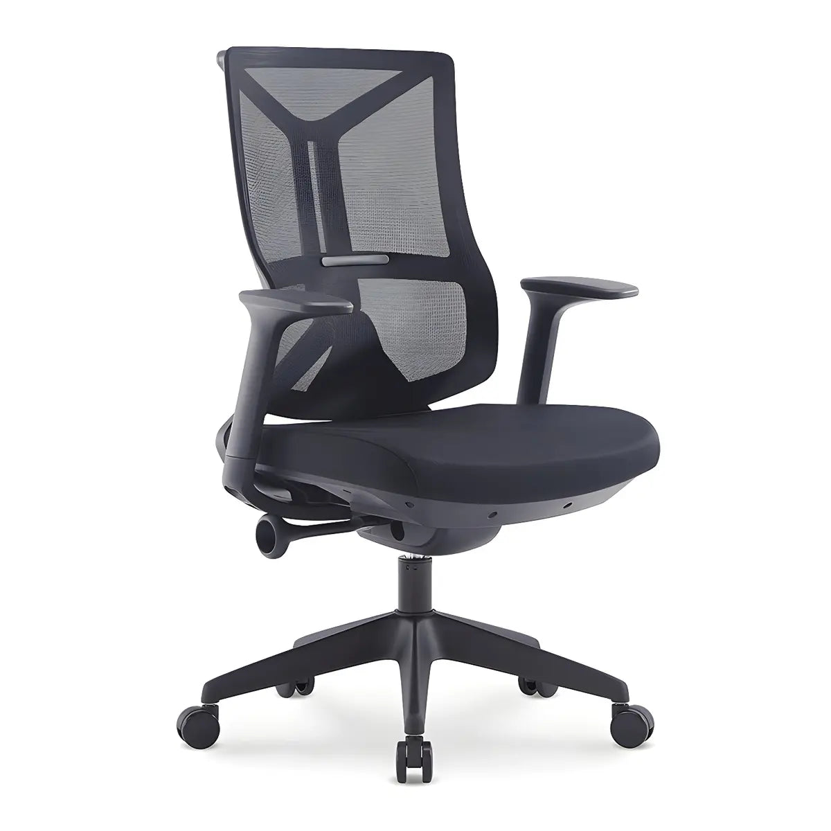 Ergonomic Mesh Black Adjustable Office Chair with Wheels Image - 32