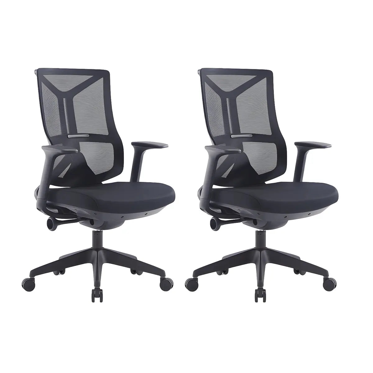 Ergonomic Mesh Black Adjustable Office Chair with Wheels Image - 33