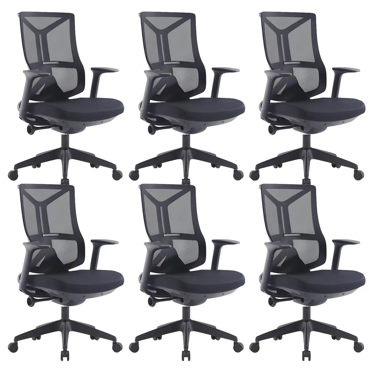 Ergonomic Mesh Black Adjustable Office Chair with Wheels Image - 35