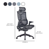 Ergonomic Mesh Black Adjustable Office Chair with Wheels #size