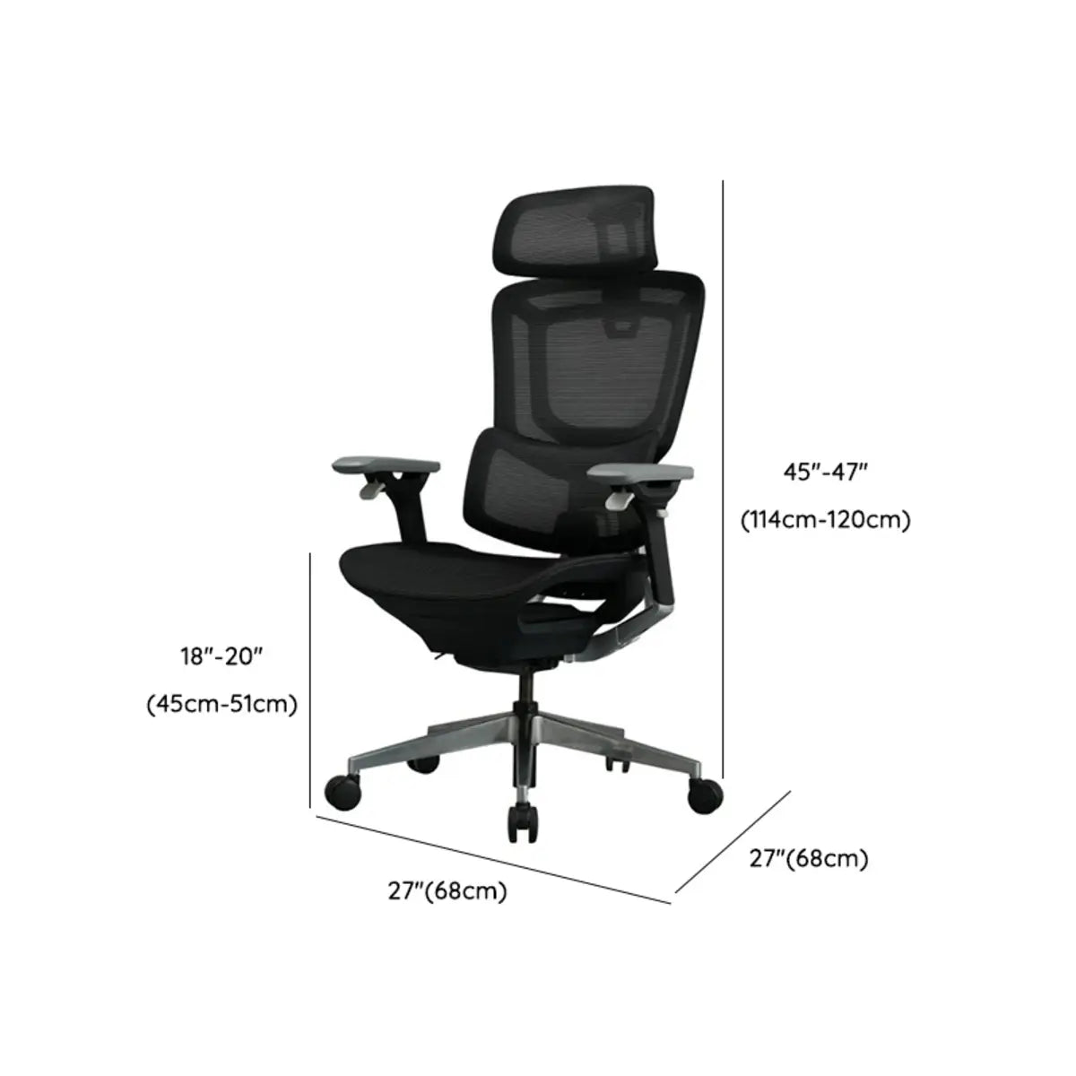 Ergonomic Mesh Lumbar Black Adjustable Office Chair 