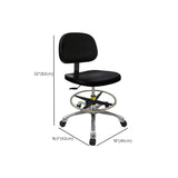 Ergonomic Metal Adjustable Office Stool Black Medium Seat #size