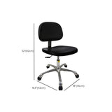 Ergonomic Metal Adjustable Office Stool Black Medium Seat Image - 12