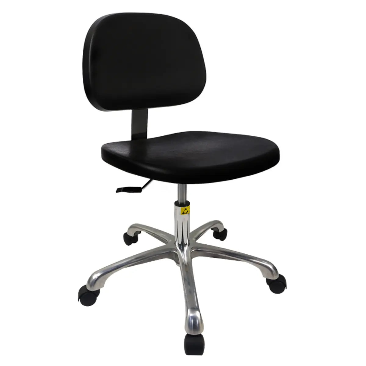 Ergonomic Metal Adjustable Office Stool Black Medium Seat Image - 2