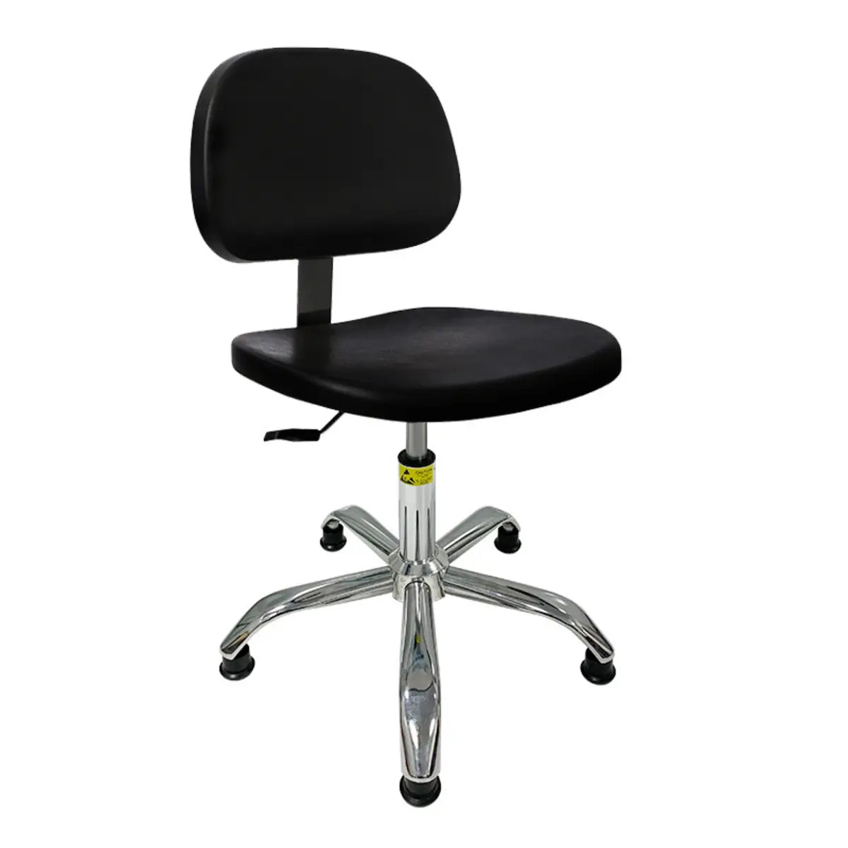 Ergonomic Metal Adjustable Office Stool Black Medium Seat Image - 3