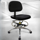 Ergonomic Metal Adjustable Office Stool Black Medium Seat Image - 9