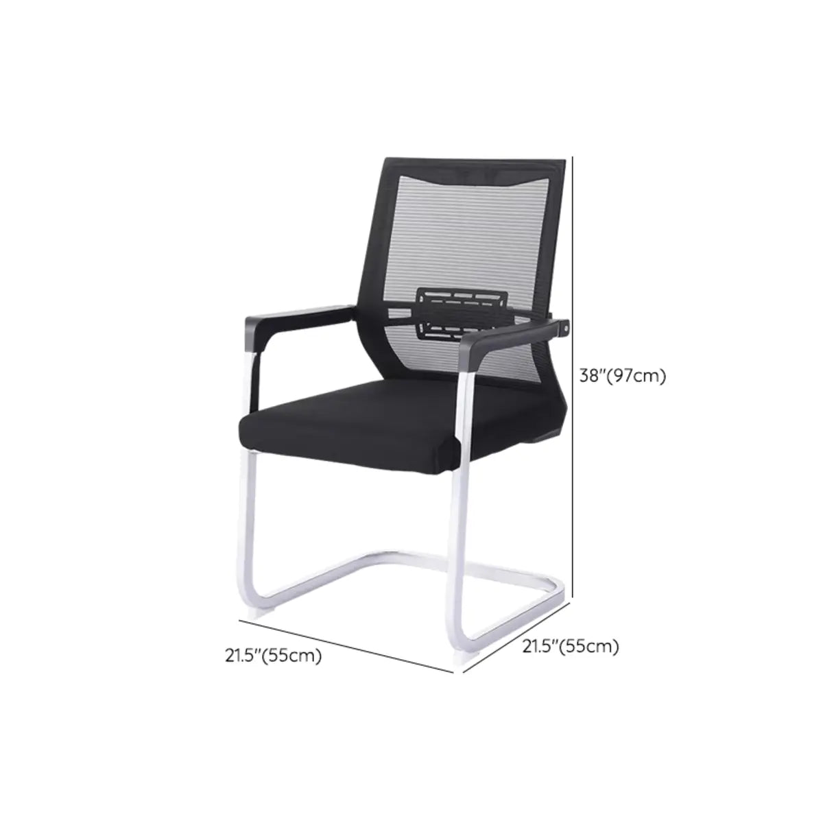 Ergonomic Metal Base Black Modern Mesh Office Chair Image - 10