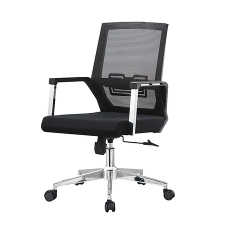 Ergonomic Metal Base Black Modern Mesh Office Chair Image - 2