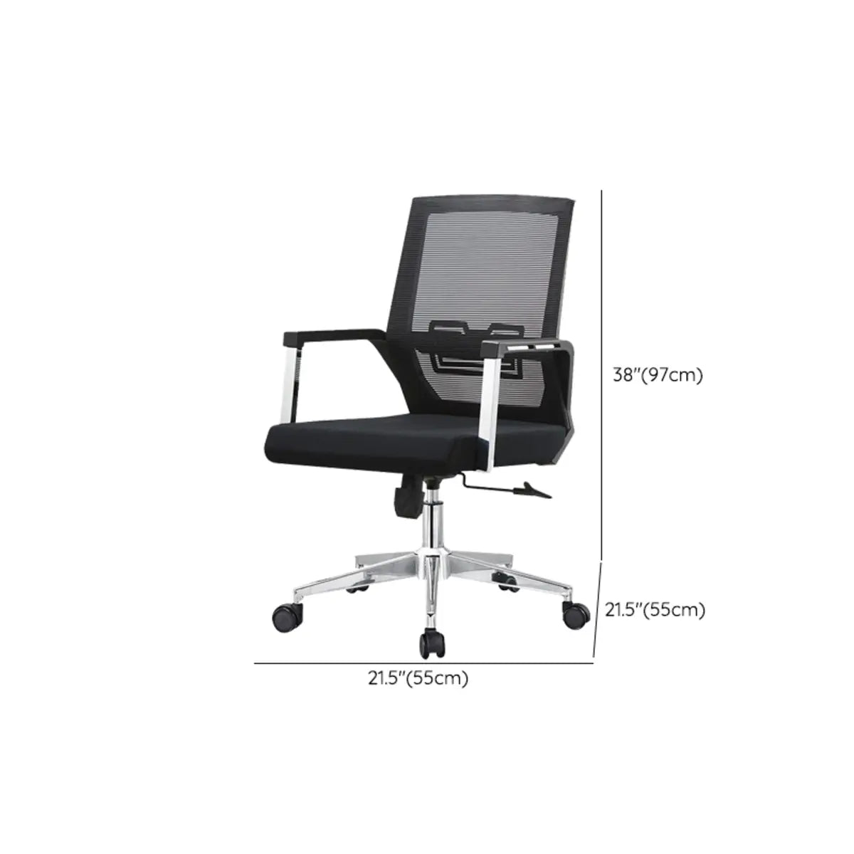 Ergonomic Metal Base Black Modern Mesh Office Chair 