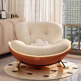 Ergonomic Metal Frame Wood Leg Tufted Rocking Chair Image - 10