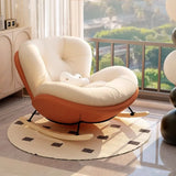 Ergonomic Metal Frame Wood Leg Tufted Rocking Chair Image - 4