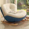 Ergonomic Metal Frame Wood Leg Tufted Rocking Chair Image - 7