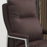 Ergonomic Modern High-Back Black Leather Office Chair Image - 10