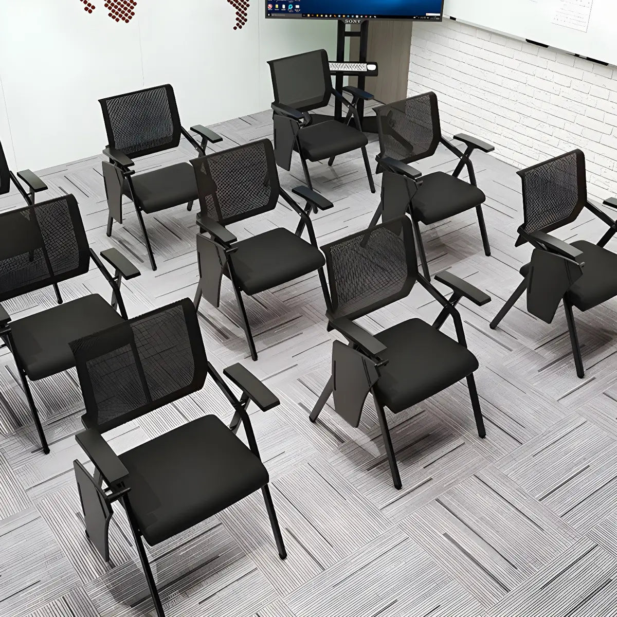 Ergonomic Modern Mesh Conference Black Office Chair Image - 1