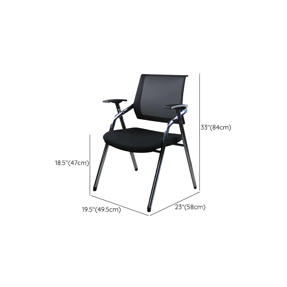 Ergonomic Modern Mesh Conference Black Office Chair Image - 45