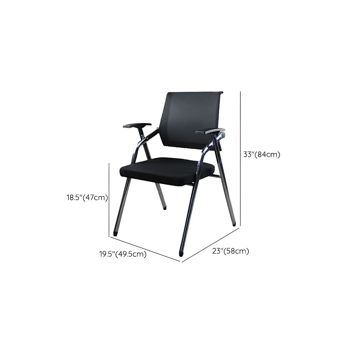 Ergonomic Modern Mesh Conference Black Office Chair Image - 46