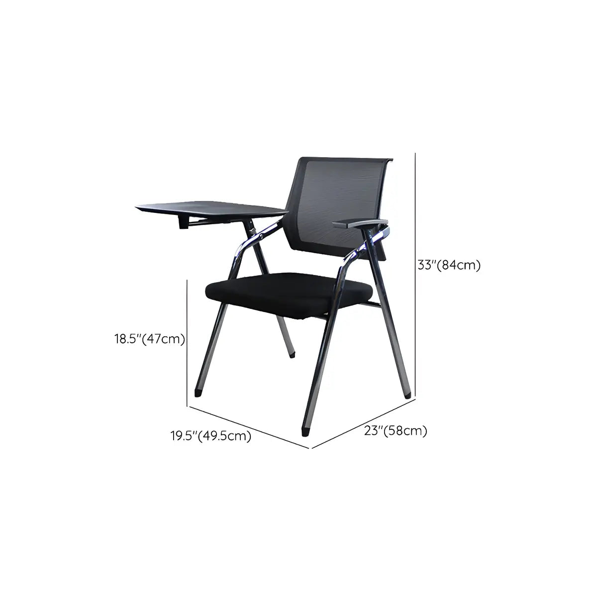 Ergonomic Modern Mesh Conference Black Office Chair Image - 48