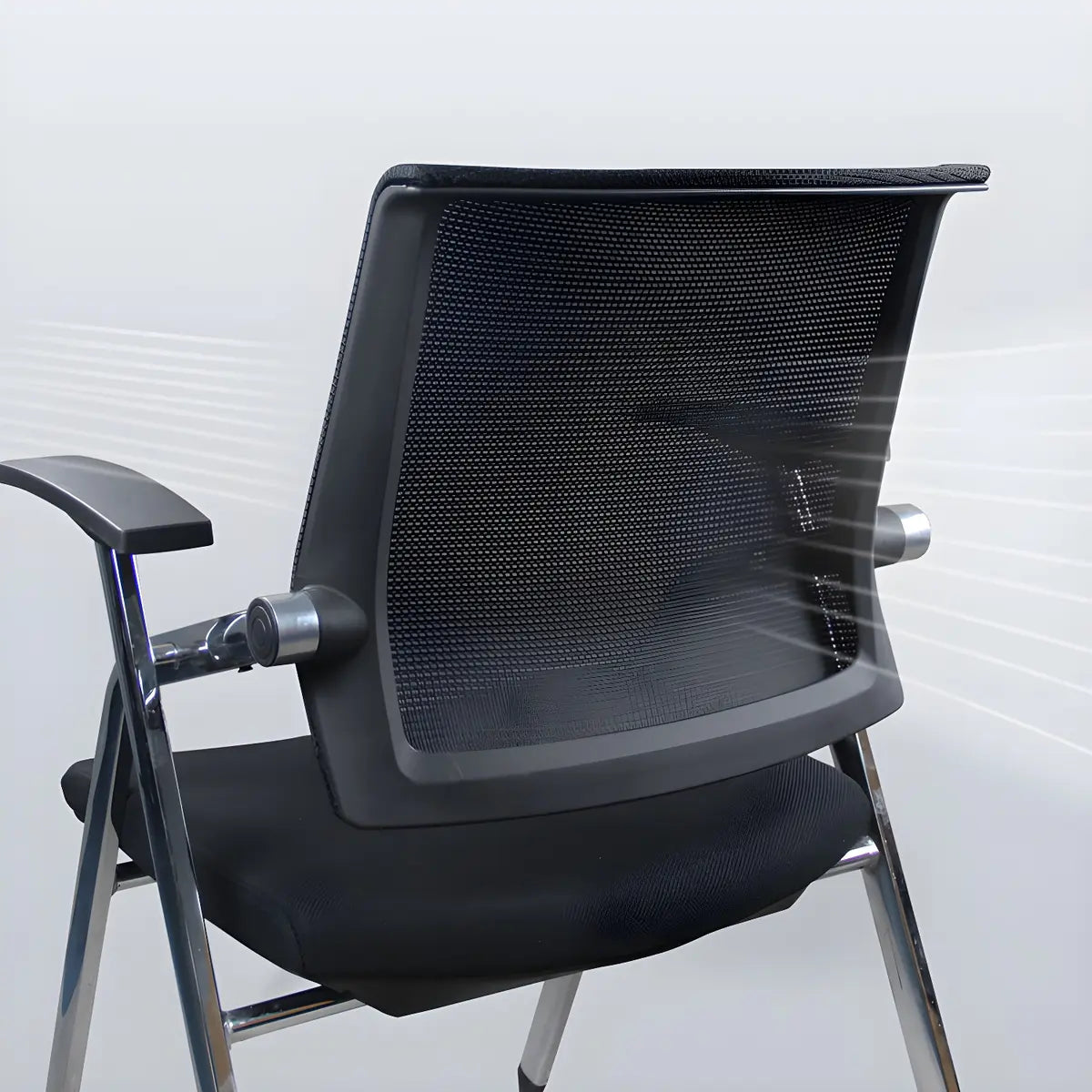 Ergonomic Modern Mesh Conference Black Office Chair Image - 5